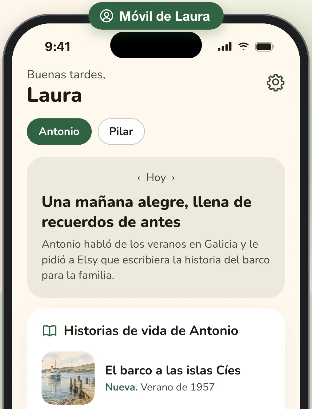 El teléfono de Laura, la hija de Antonio: un breve resumen de su mañana y las historias que él le ha enviado