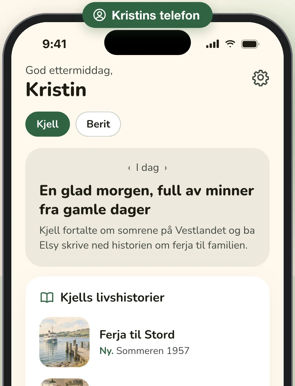 Telefonen til Kjells datter Kristin: et kort sammendrag av morgenen hans og historiene han har sendt henne